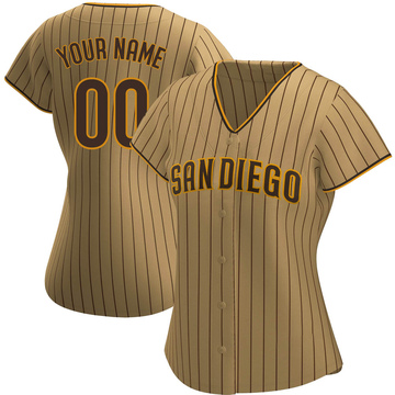 Custom Women's Authentic San Diego Padres Tan/Brown Alternate Jersey
