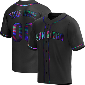 Custom Youth Replica San Diego Padres Black Holographic Alternate Jersey