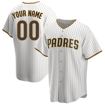 Custom Youth Replica San Diego Padres White/Brown Home Jersey