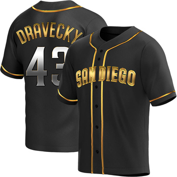 Dave Dravecky Men's Replica San Diego Padres Black Golden Alternate Jersey