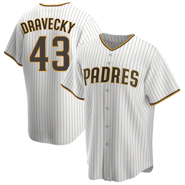 Dave Dravecky Men's Replica San Diego Padres White/Brown Home Jersey
