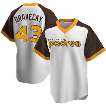 Dave Dravecky Men's Replica San Diego Padres White Home Cooperstown Collection Jersey