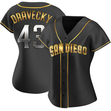 Dave Dravecky Women's Replica San Diego Padres Black Golden Alternate Jersey