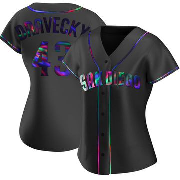Dave Dravecky Women's Replica San Diego Padres Black Holographic Alternate Jersey