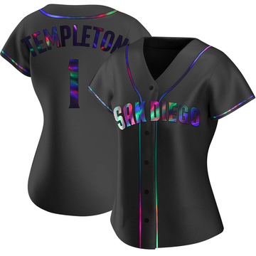 Garry Templeton Women's Replica San Diego Padres Black Holographic Alternate Jersey