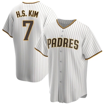 Ha-Seong Kim Men's Replica San Diego Padres White/Brown Home Jersey