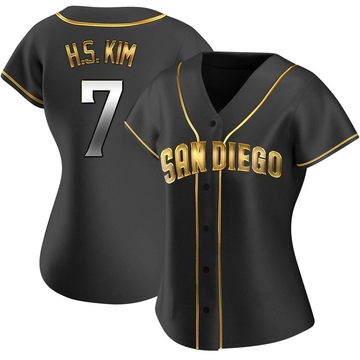 Ha-Seong Kim Women's Replica San Diego Padres Black Golden Alternate Jersey