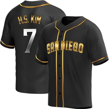 Ha-Seong Kim Youth Replica San Diego Padres Black Golden Alternate Jersey
