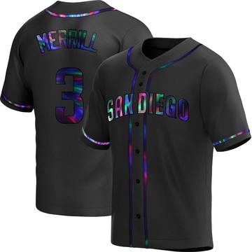 Jackson Merrill Men's Replica San Diego Padres Black Holographic Alternate Jersey