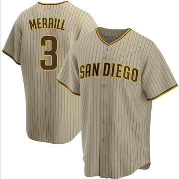 Jackson Merrill Men's Replica San Diego Padres Sand/Brown Alternate Jersey