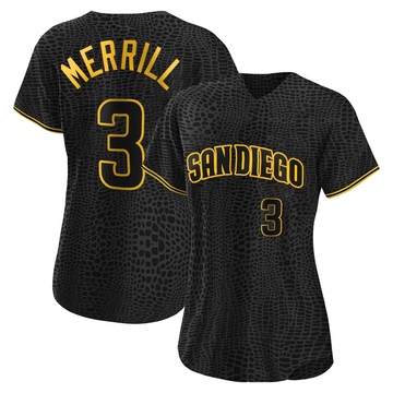 Jackson Merrill Women's Authentic San Diego Padres Black Snake Skin City Jersey