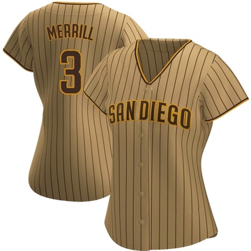 Jackson Merrill Women's Authentic San Diego Padres Tan/Brown Alternate Jersey