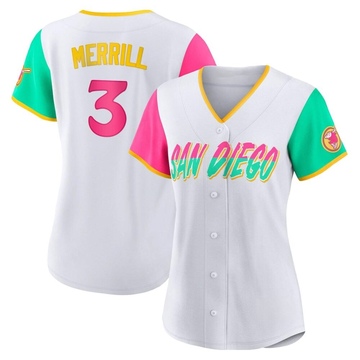 Jackson Merrill Women's Authentic San Diego Padres White 2022 City Connect Jersey