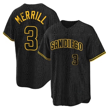 Jackson Merrill Youth Replica San Diego Padres Black Snake Skin City Jersey