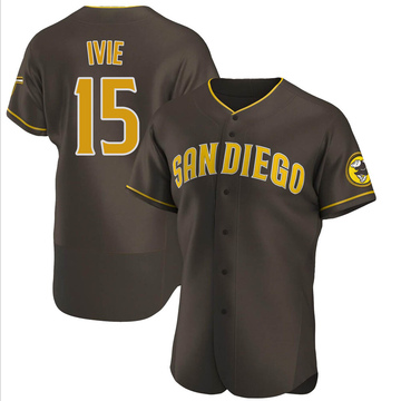 Mike Ivie Men's Authentic San Diego Padres Brown Road Jersey