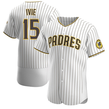 Mike Ivie Men's Authentic San Diego Padres White/Brown Home Jersey