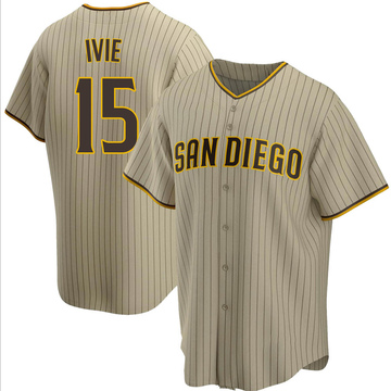 Mike Ivie Men's Replica San Diego Padres Sand/Brown Alternate Jersey