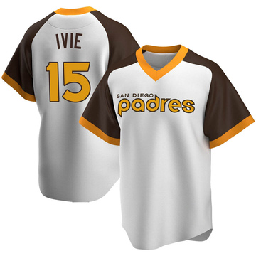 Mike Ivie Men's Replica San Diego Padres White Home Cooperstown Collection Jersey